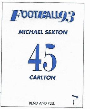 1993 Select AFL Stickers #45 Michael Sexton Back